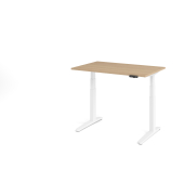 Sitz-Steh-Schreibtisch VXBHM, elektrisch h&ouml;henverstellbar, 129cm (H), 120x80cm (BxT), eiche / wei&szlig;