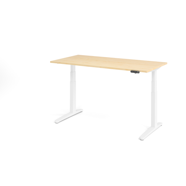 4032062168578 - HAMMERBACHER XBHM16 elektrisch höhenverstellbarer Schreibtisch ahorn rechteckig C-Fuß-Gestell weiß 1600 x 800 cm