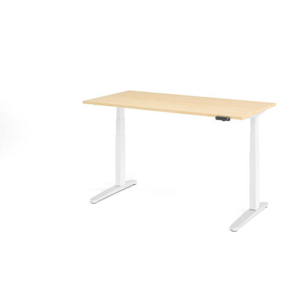 4032062168585 - Sitz-Steh-Schreibtisch VXBHM elektrisch höhenverstellbar 129cm (H) ahorn   weiß 4032062168585 Hammerbacher
