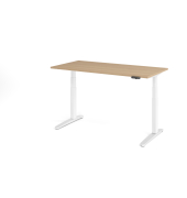 Sitz-Steh-Schreibtisch VXBHM, elektrisch h&ouml;henverstellbar, 129cm (H), 160x80cm (BxT), eiche / wei&szlig;