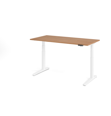 Sitz-Steh-Schreibtisch VXBHM, elektrisch h&ouml;henverstellbar, 129cm (H), 160x80cm (BxT), nussbaum / wei&szlig;
