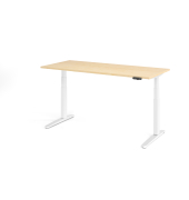 Sitz-Steh-Schreibtisch VXBHM, elektrisch h&ouml;henverstellbar, 129cm (H), 180x80cm (BxT), ahorn / wei&szlig;
