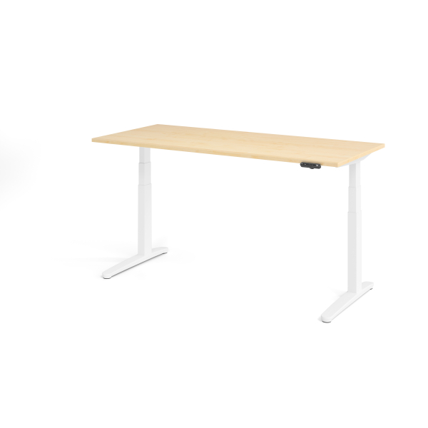 4032062168776 - HAMMERBACHER XBHM19 elektrisch höhenverstellbarer Schreibtisch ahorn rechteckig C-Fuß-Gestell weiß 1800 x 800 cm