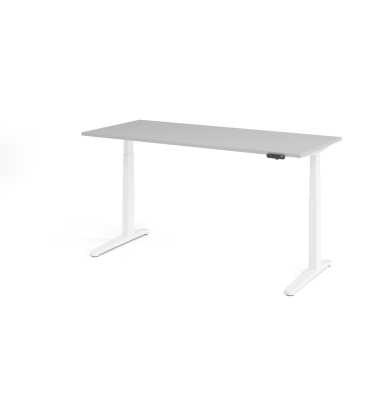 Sitz-Steh-Schreibtisch VXBHM, elektrisch h&ouml;henverstellbar, 129cm (H), 180x80cm (BxT), grau / wei&szlig;