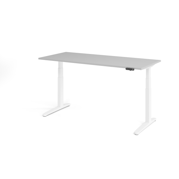 4032062168806 - Sitz-Steh-Schreibtisch VXBHM elektrisch höhenverstellbar 129cm (H) 180x80cm (BxT) Grau   weiß 4032062168806 Hammerbacher