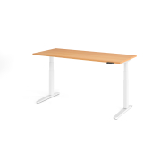 Sitz-Steh-Schreibtisch VXBHM, elektrisch h&ouml;henverstellbar, 129cm (H), 180x80cm (BxT), buche / wei&szlig;