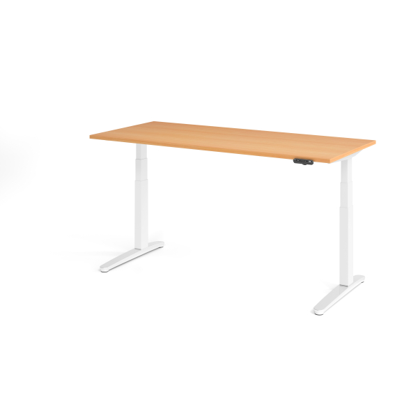 4032062168820 - Sitz-Steh-Schreibtisch VXBHM elektrisch höhenverstellbar 129cm (H) buche   weiß 4032062168820 Hammerbacher