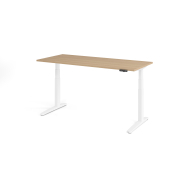 Sitz-Steh-Schreibtisch VXBHM, elektrisch h&ouml;henverstellbar, 129cm (H), 180x80cm (BxT), eiche / wei&szlig;