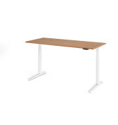 Sitz-Steh-Schreibtisch VXBHM, elektrisch h&ouml;henverstellbar, 129cm (H), 180x80cm (BxT), nussbaum / wei&szlig;
