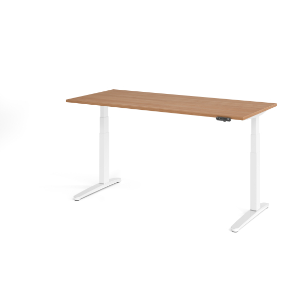 4032062168868 - Sitz-Steh-Schreibtisch VXBHM elektrisch höhenverstellbar 129cm (H) 180x80cm (BxT) Nussbaum   weiß 4032062168868 Hammerbacher