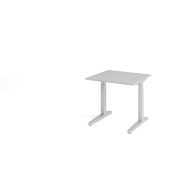 Schreibtisch VXB, manuell h&ouml;henverstellbar, 85cm (H), 80x80cm (BxT), grau / silber