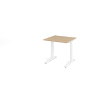 Schreibtisch VXB, manuell h&ouml;henverstellbar, 85cm (H), 80x80cm (BxT), eiche / wei&szlig;