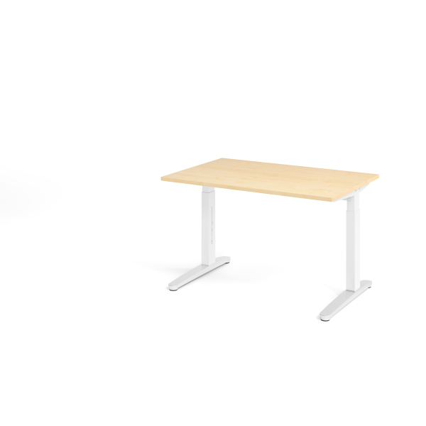 4032062169131 - VXB012 höhenverstellbarer Schreibtisch ahorn quadratisch C-Fuß-Gestell weiß 1200 x 800 cm