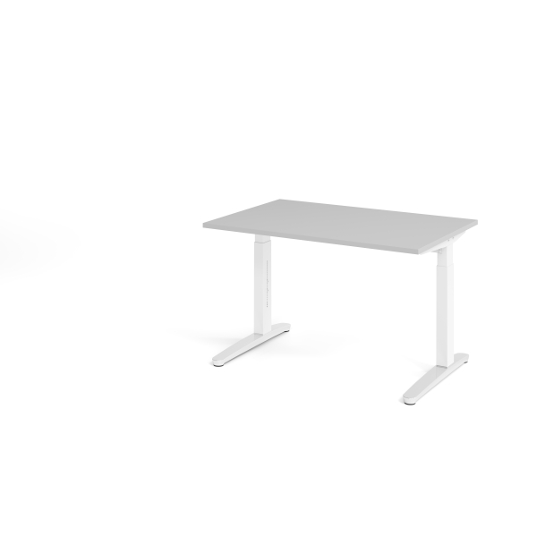 4032062169162 - Schreibtisch VXB manuell höhenverstellbar 85cm (H) 120x80cm (BxT) Grau   weiß 4032062169162 Hammerbacher