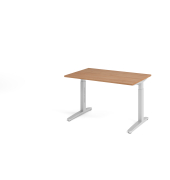Schreibtisch VXB, manuell h&ouml;henverstellbar, 85cm (H), 120x80cm (BxT), nussbaum / silber