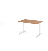 Schreibtisch VXB, manuell h&ouml;henverstellbar, 85cm (H), 120x80cm (BxT), nussbaum / wei&szlig;
