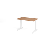 Schreibtisch VXB, manuell h&ouml;henverstellbar, 85cm (H), 120x80cm (BxT), nussbaum / wei&szlig;