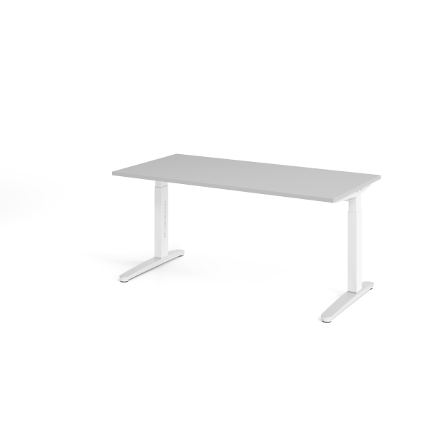 4032062169414 - Schreibtisch VXB manuell höhenverstellbar 85cm (H) 160x80cm (BxT) Grau   weiß 4032062169414 Hammerbacher