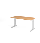 Schreibtisch VXB, manuell h&ouml;henverstellbar, 85cm (H), 160x80cm (BxT), buche / silber