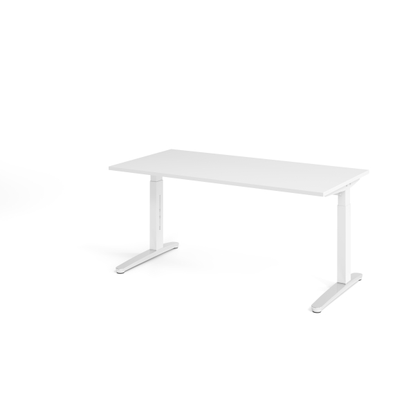 4032062169537 - Schreibtisch VXB manuell höhenverstellbar 85cm (H) 160x80cm (BxT) Weiß   weiß 4032062169537 Hammerbacher