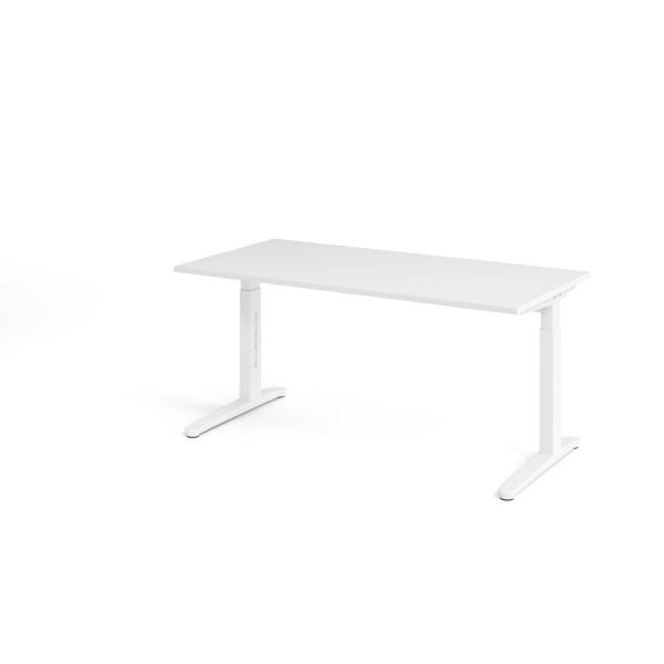 4032062169544 - eurokraft pro ANNY - Schreibtisch mit C-Fußgestell höhenverstellbar 650 - 850 mm Breite 1600 mm weiß   weiß