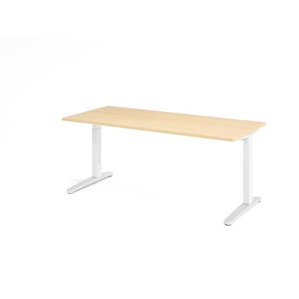 4032062169582 - VXB019 höhenverstellbarer Schreibtisch ahorn quadratisch C-Fuß-Gestell weiß 1800 x 800 cm