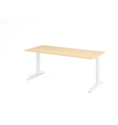 Schreibtisch VXB, manuell h&ouml;henverstellbar, 85cm (H), 180x80cm (BxT), ahorn / wei&szlig;