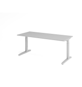 Schreibtisch VXB, manuell h&ouml;henverstellbar, 85cm (H), 180x80cm (BxT), grau / silber