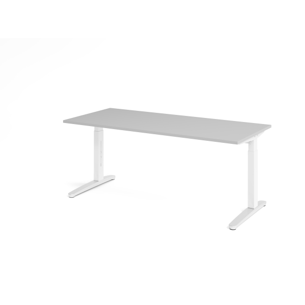 4032062169612 - Schreibtisch VXB manuell höhenverstellbar 85cm (H) 180x80cm (BxT) Grau   weiß 4032062169612 Hammerbacher