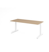 Schreibtisch VXB, manuell h&ouml;henverstellbar, 85cm (H), 180x80cm (BxT), eiche / wei&szlig;