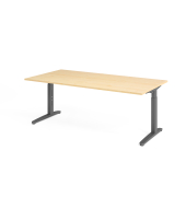 Schreibtisch VXB, manuell h&ouml;henverstellbar, 85cm (H), 200x100cm (BxT), ahorn / graphit
