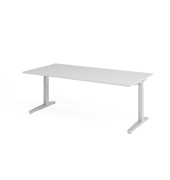 Schreibtisch VXB, manuell h&ouml;henverstellbar, 85cm (H), 200x100cm (BxT), grau / silber