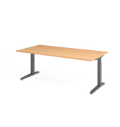 Schreibtisch VXB, manuell h&ouml;henverstellbar, 85cm (H), 200x100cm (BxT), buche / graphit