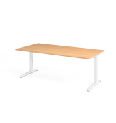 Schreibtisch VXB, manuell h&ouml;henverstellbar, 85cm (H), 200x100cm (BxT), buche / wei&szlig;