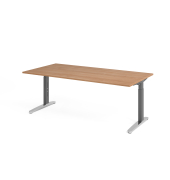 Schreibtisch VXB, manuell h&ouml;henverstellbar, 85cm (H), 200x100cm (BxT), nussbaum / graphit