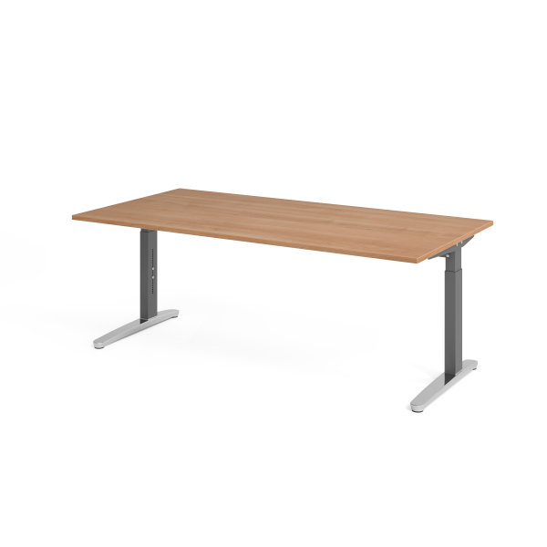 4032062170946 - Schreibtisch VXB manuell höhenverstellbar 85cm (H) 200x100cm (BxT) Nussbaum   graphit 4032062170946 Hammerbacher
