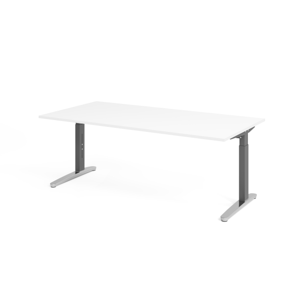 4032062170991 - Schreibtisch VXB manuell höhenverstellbar 85cm (H) 200x100cm (BxT) Weiß   graphit 4032062170991 Hammerbacher