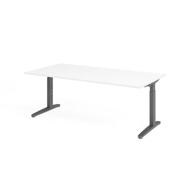 4032062171004 - ANNY - Schreibtisch mit C-Fußgestell höhenverstellbar 650 - 850 mm Breite 2000 mm graphit   weiß kaiserkraft
