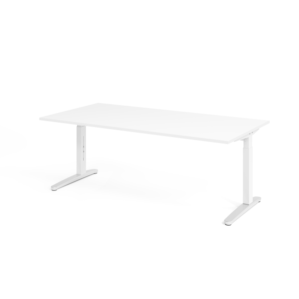 4032062171028 - Schreibtisch VXB manuell höhenverstellbar 85cm (H) 200x100cm (BxT) Weiß   weiß 4032062171028 Hammerbacher