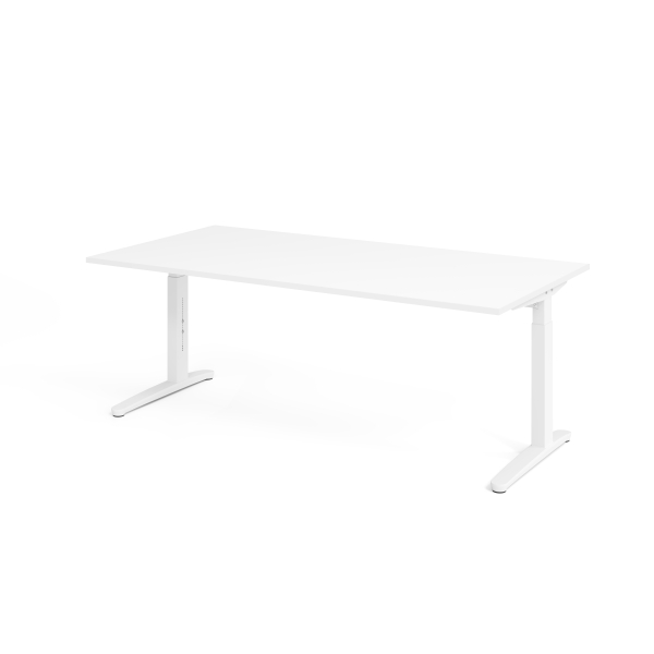 4032062171035 - ANNY - Schreibtisch mit C-Fußgestell höhenverstellbar 650 - 850 mm Breite 2000 mm weiß   weiß kaiserkraft