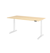 Sitz-Steh-Schreibtisch VXBHM, elektrisch h&ouml;henverstellbar, 129cm (H), 200x100cm (BxT), ahorn / wei&szlig;