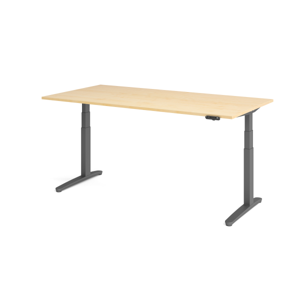 4032062171110 - HAMMERBACHER XBHM2E elektrisch höhenverstellbarer Schreibtisch ahorn rechteckig C-Fuß-Gestell grau 2000 x 1000 cm