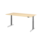Sitz-Steh-Schreibtisch VXBHM, elektrisch h&ouml;henverstellbar, 129cm (H), 200x100cm (BxT), ahorn / graphit