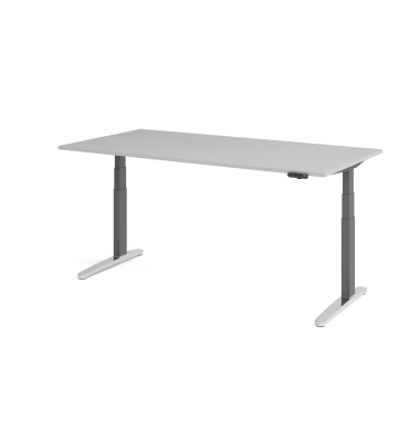 Sitz-Steh-Schreibtisch VXBHM, elektrisch h&ouml;henverstellbar, 129cm (H), 200x100cm (BxT), grau / graphit