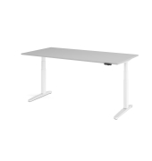 Sitz-Steh-Schreibtisch VXBHM, elektrisch h&ouml;henverstellbar, 129cm (H), 200x100cm (BxT), grau / wei&szlig;