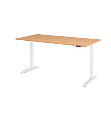 Sitz-Steh-Schreibtisch VXBHM, elektrisch h&ouml;henverstellbar, 129cm (H), 200x100cm (BxT), buche / wei&szlig;