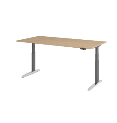 Sitz-Steh-Schreibtisch VXBHM, elektrisch h&ouml;henverstellbar, 129cm (H), 200x100cm (BxT), eiche / graphit
