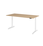 Sitz-Steh-Schreibtisch VXBHM, elektrisch h&ouml;henverstellbar, 129cm (H), 200x100cm (BxT), eiche / wei&szlig;