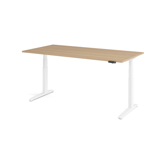 4032062171271 - Sitz-Steh-Schreibtisch VXBHM elektrisch höhenverstellbar 129cm (H) 200x100cm (BxT) Eiche   weiß 4032062171271 Hammerbacher