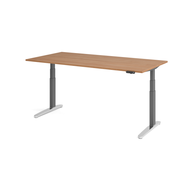 4032062171288 - Sitz-Steh-Schreibtisch VXBHM elektrisch höhenverstellbar 129cm (H) 200x100cm (BxT) Nussbaum   graphit 4032062171288 Hammerba